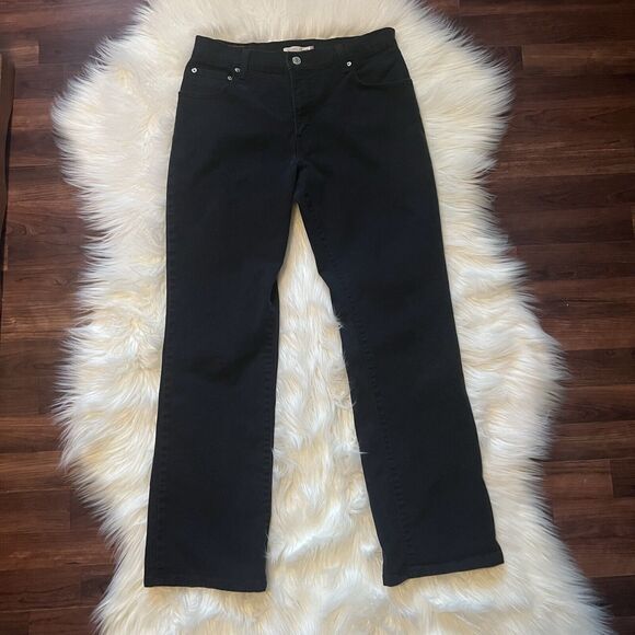 Levi's 550 Relaxed Boot Cut Jeans Sz 12 Medium Women's Misses Black Denim - Picture 2 of 10